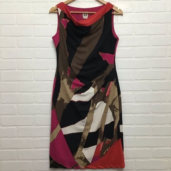 ANNE Klein sheath dress sleeveless pink black white office wear size 4 - Picture 12 of 12